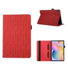 For Samsung Galaxy Tab S6 Lite P610 Lucky Bamboo Pattern Leather Tablet Case(Red) - 1