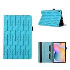 For Samsung Galaxy Tab S6 Lite P610 Lucky Bamboo Pattern Leather Tablet Case(Blue) - 1