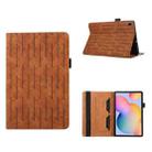 For Samsung Galaxy Tab S6 Lite P610 Lucky Bamboo Pattern Leather Tablet Case(Brown) - 1