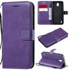 For Nokia 1.3 Solid Color Horizontal Flip Protective Leather Case with Holder & Card Slots & Wallet & Photo Frame & Lanyard(Purple) - 1