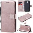 For Nokia 1.3 Solid Color Horizontal Flip Protective Leather Case with Holder & Card Slots & Wallet & Photo Frame & Lanyard(Rose Gold) - 1