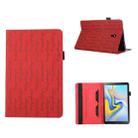 For Samsung Galaxy Tab A 10.5 T590 Lucky Bamboo Pattern Leather Tablet Case(Red) - 1