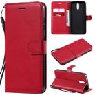 For Nokia 2.3 Solid Color Horizontal Flip Protective Leather Case with Holder & Card Slots & Wallet & Photo Frame & Lanyard(Red) - 1