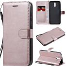 For Nokia 2.3 Solid Color Horizontal Flip Protective Leather Case with Holder & Card Slots & Wallet & Photo Frame & Lanyard(Rose Gold) - 1