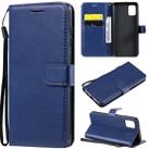 For Samsung Galaxy A31 Solid Color Horizontal Flip Protective Leather Case with Holder & Card Slots & Wallet & Photo Frame & Lanyard(Blue) - 1