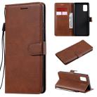 For Samsung Galaxy A71 5G Solid Color Horizontal Flip Protective Leather Case with Holder & Card Slots & Wallet & Photo Frame & Lanyard(Brown) - 1