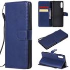 For Sony Xperia L4 Solid Color Horizontal Flip Protective Leather Case with Holder & Card Slots & Wallet & Photo Frame & Lanyard(Blue) - 1