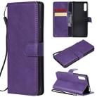 For Sony Xperia L4 Solid Color Horizontal Flip Protective Leather Case with Holder & Card Slots & Wallet & Photo Frame & Lanyard(Purple) - 1