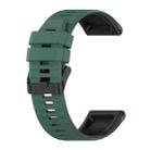 For Garmin Instinct 2 Solar Sports Mixing Color Silicone Watch Band(Dark Green+Black) - 1