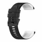 For Garmin Instinct 2 Solar Sports Mixing Color Silicone Watch Band(Black+White) - 1