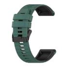 For Garmin Epix Pro 47mm Sports Mixing Color Silicone Watch Band(Dark Green+Black) - 1