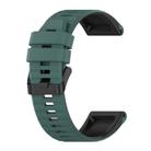 For Garmin Fenix 7 Pro 47mm Sports Mixing Color Silicone Watch Band(Dark Green+Black) - 1