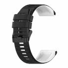 For Garmin Fenix 7 Pro 47mm Sports Mixing Color Silicone Watch Band(Black+White) - 1