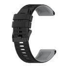 For Garmin Fenix 7 Pro 47mm Sports Mixing Color Silicone Watch Band(Black+Grey) - 1