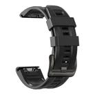 For Garmin Fenix 7 Pro 47mm Sport Pure Color Silicone Watch Band(Black) - 1