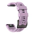 For Garmin Fenix 7 Pro 47mm Sport Pure Color Silicone Watch Band(Light Purple) - 1