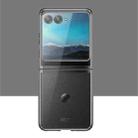 For Motorola Razr 50 Full Coverage Electroplate PC Transparent Phone Case(Black) - 2