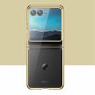 For Motorola Razr 50 Full Coverage Electroplate PC Transparent Phone Case(Gold) - 2