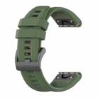 For Garmin Instinct 2 Solar Solid Color Silicone Watch Band(Dark Green) - 1