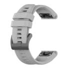 For Garmin Instinct 2 Solar Solid Color Silicone Watch Band(Grey) - 1