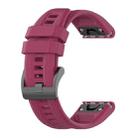 For Garmin Instinct 2 Solar Solid Color Silicone Watch Band(Wine Red) - 1