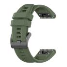 For Garmin Fenix 7 Pro 47mm Solid Color Silicone Watch Band(Dark Green) - 1