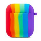 For AirPods 1 / 2 Rainbow Color Earphone Protective Case with Hook - 1