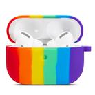 For AirPods Pro Rainbow Color Earphone Protective Case with Hook - 1