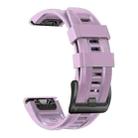 For Garmin Fenix 7 Pro 51mm Sport Pure Color Silicone Watch Band(Light Purple) - 1