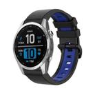 For Garmin Instinct 2 Solar Sports Two-Color Silicone Watch Band(Black+Blue) - 1