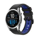 For Garmin Instinct 2X Solar Sports Two-Color Silicone Watch Band(Black+Blue) - 1