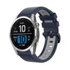 For Garmin Fenix 7 Pro 51mm Sports Two-Color Silicone Watch Band(Dark Blue+Grey) - 1