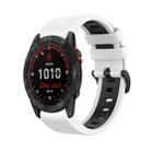 For Garmin Enduro 2 Sports Two-Color Silicone Watch Band(White+Black) - 1