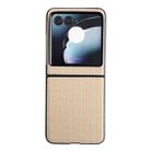 For Motorola Razr 50 Weave Texture PC Phone Case(Gold) - 1