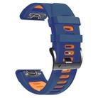 For Garmin Enduro 2 Sports Two-Color Silicone Watch Band(Midnight Blue+Orange) - 3