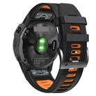 For Garmin Epix Pro 51mm Sports Two-Color Silicone Watch Band(Black+Orange) - 1