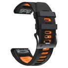 For Garmin Epix Pro 51mm Sports Two-Color Silicone Watch Band(Black+Orange) - 3