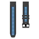 For Garmin Fenix 7 Pro 51mm Sports Two-Color Silicone Watch Band(Black+Sky Blue) - 2