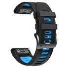 For Garmin Fenix 7 Pro 51mm Sports Two-Color Silicone Watch Band(Black+Sky Blue) - 3