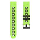 For Garmin Fenix 7 Pro 51mm Sports Two-Color Silicone Watch Band(Lime+Black) - 2