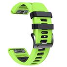 For Garmin Fenix 7 Pro 51mm Sports Two-Color Silicone Watch Band(Lime+Black) - 3
