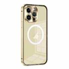 For iPhone 12 Pro Max MagSafe HD Spring Buckle Metal Phone Case(Gold) - 1