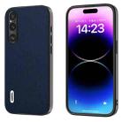 For Sony Xperia 1 V ABEEL Genuine Leather Luolai Series Phone Case(Dark Blue) - 1