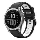 For Garmin Instinct 2X Solar Sports Two-Color Silicone Watch Band(Black+White) - 1