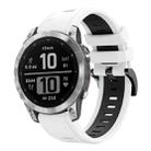 For Garmin Fenix 7 Pro 51mm Sports Two-Color Silicone Watch Band(White+Black) - 1