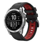 For Garmin Epix Pro 47mm Sports Two-Color Silicone Watch Band(Black+Red) - 1