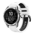 For Garmin Fenix 7 Pro 47mm Sports Two-Color Silicone Watch Band(White+Black) - 1