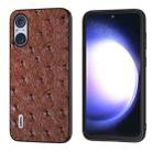 For Sony Xperia 5 V ABEEL Genuine Leather Ostrich Texture Phone Case(Coffee) - 1