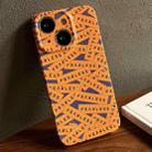 For iPhone 14 Plus Painted Pattern Precise Hole PC Phone Case(Orange Label) - 1