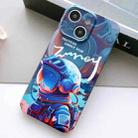 For iPhone 14 Plus Painted Pattern Precise Hole PC Phone Case(Blue Paint Astronaut) - 1